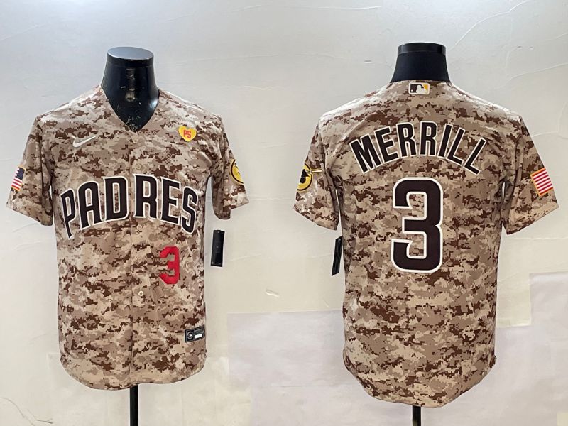 Men San Diego Padres #3 Merrill Camo Game 2025 Nike MLB Jersey style 4